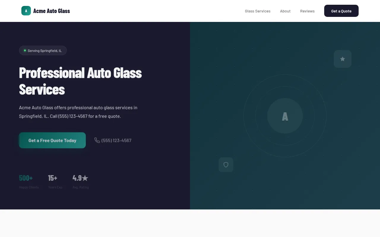 Auto Glass template preview