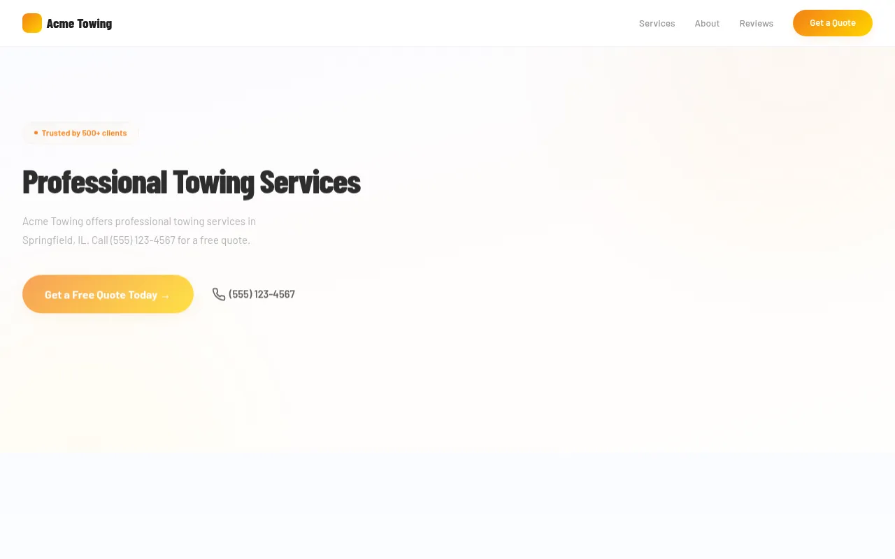 Towing template preview