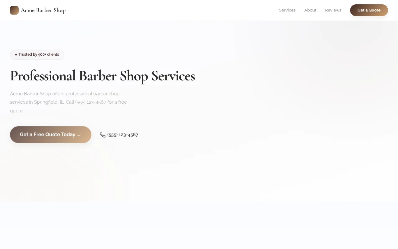 Barber Shop template preview