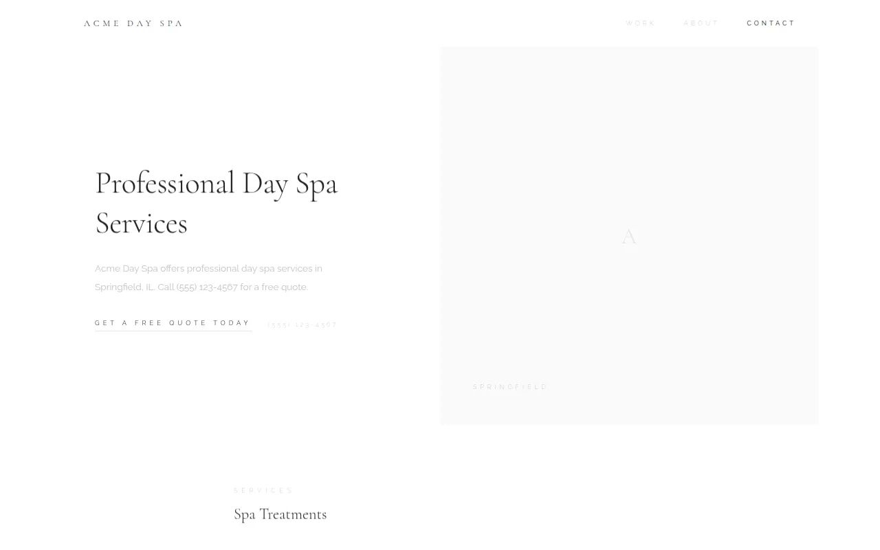 Day Spa template preview