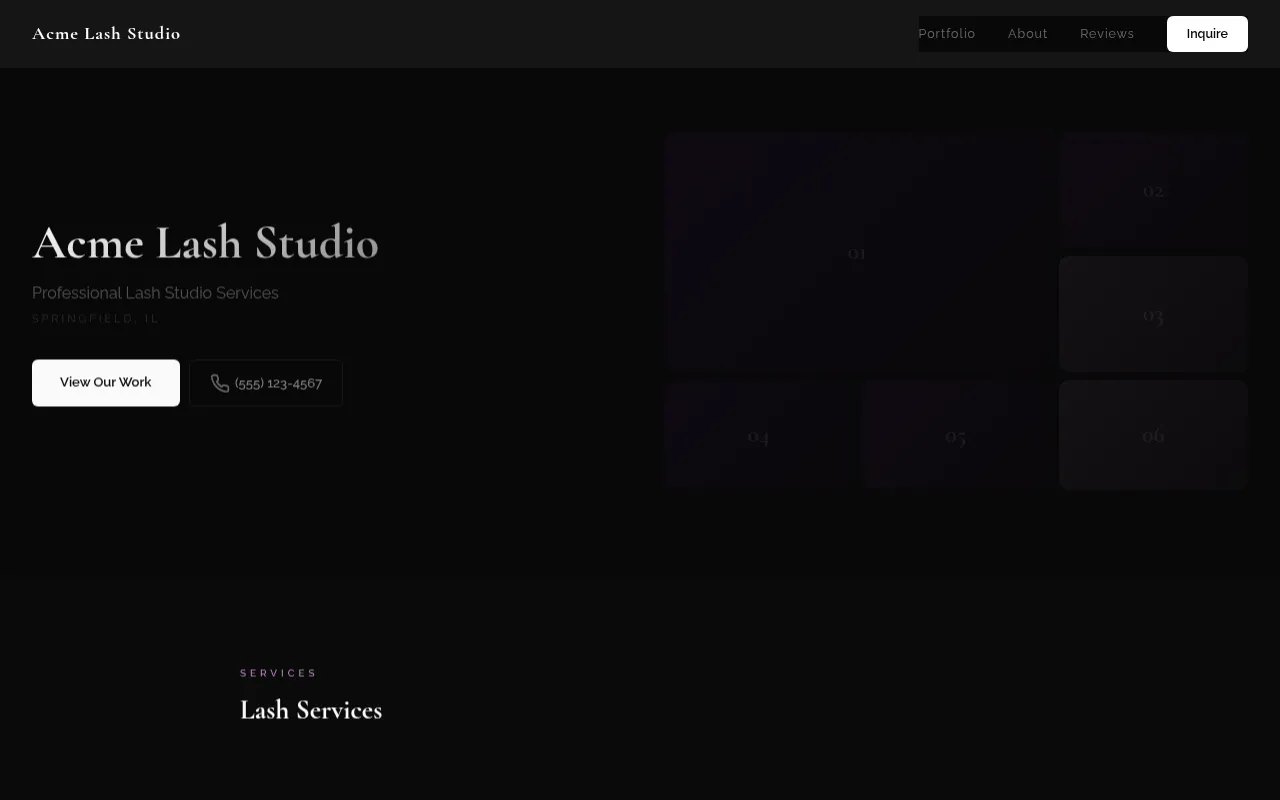 Lash Studio template preview