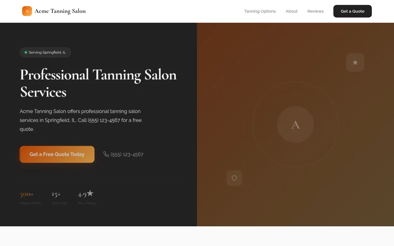 Tanning Salon template preview