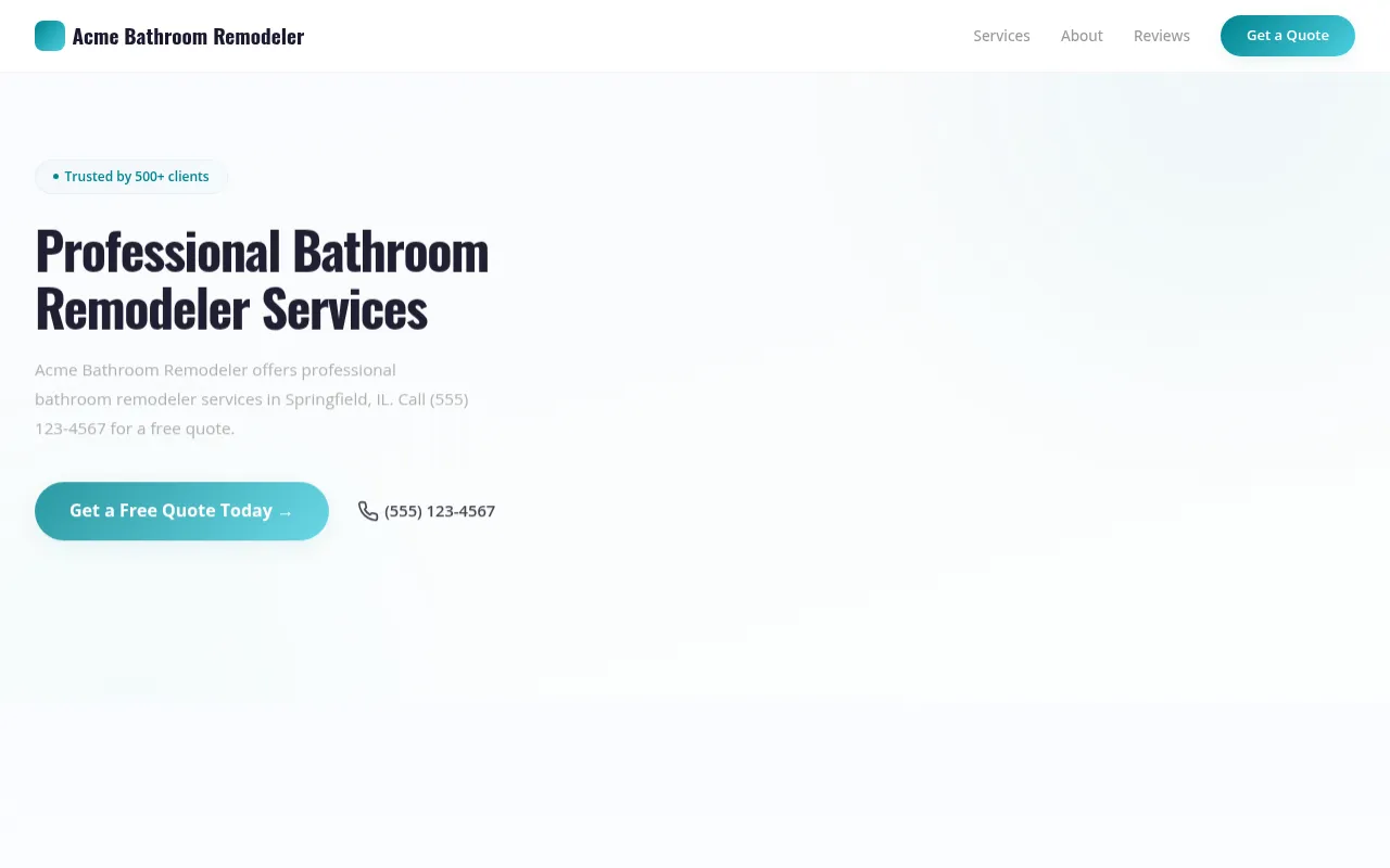 Bathroom Remodeler template preview