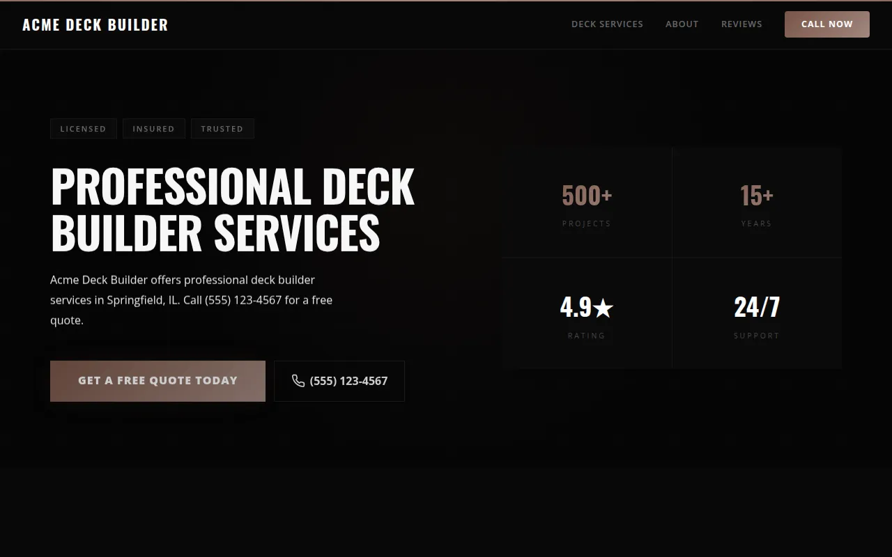 Deck Builder template preview