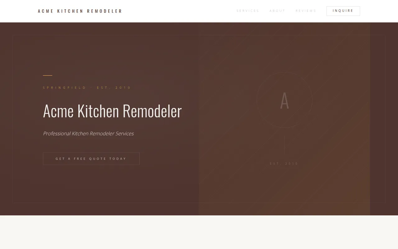 Kitchen Remodeler template preview