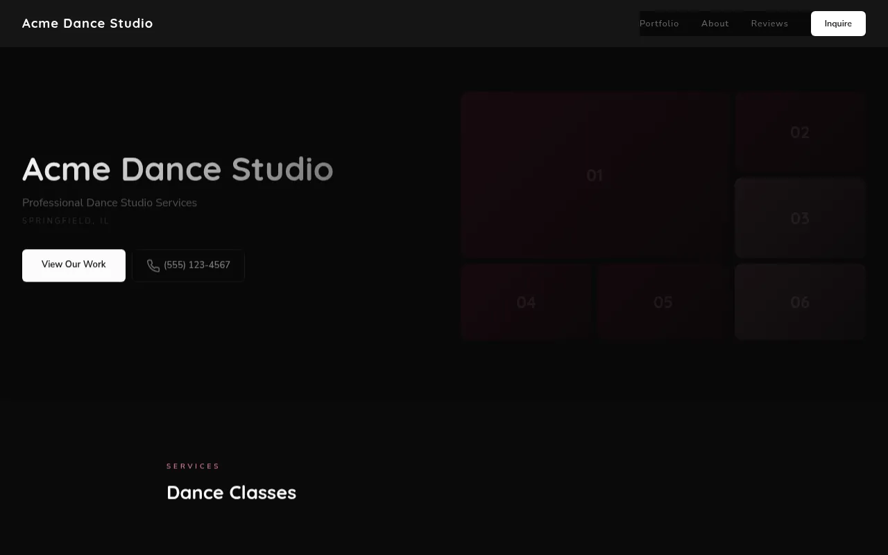 Dance Studio template preview