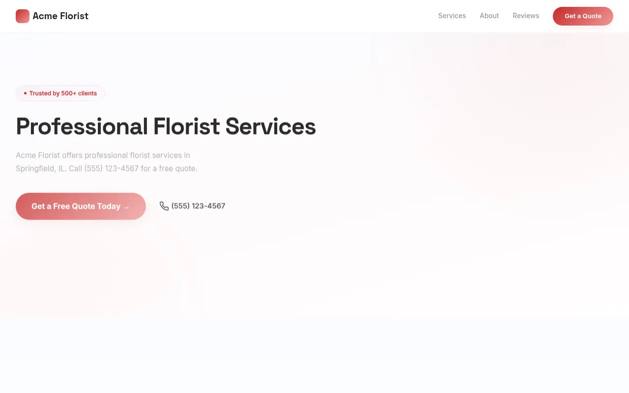 Florist template preview