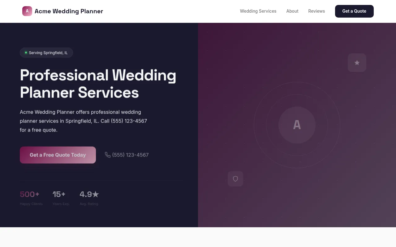 Wedding Planner template preview