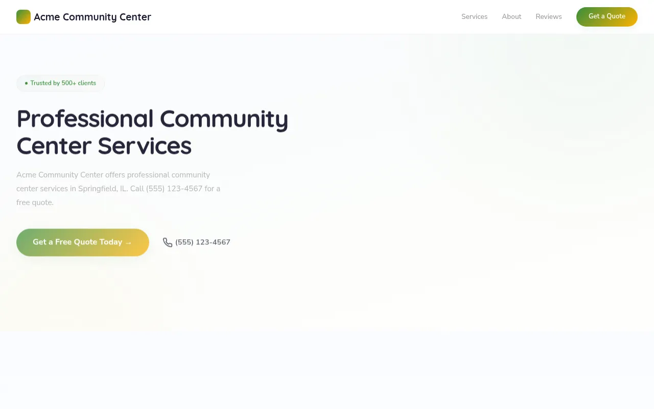 Community Center template preview