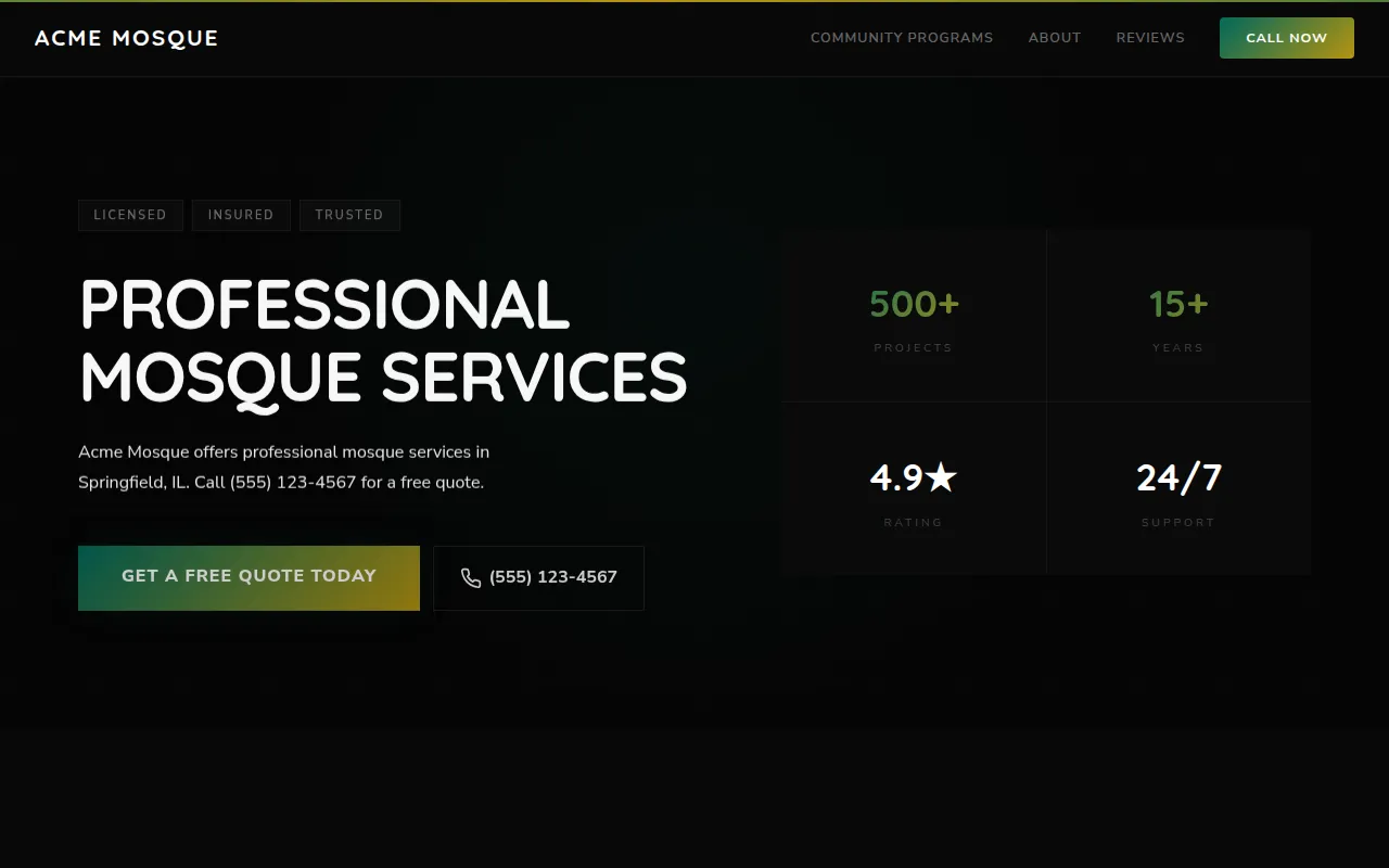 Mosque template preview