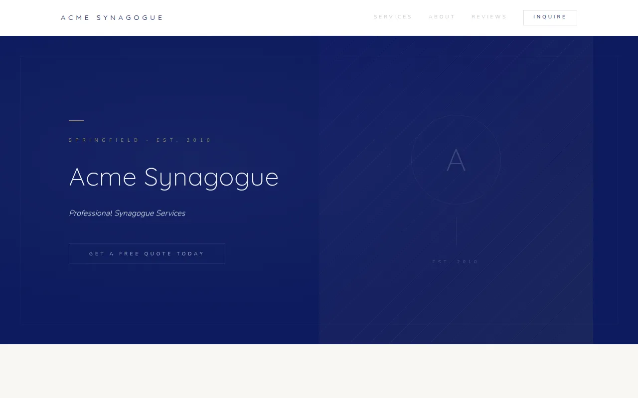 Synagogue template preview