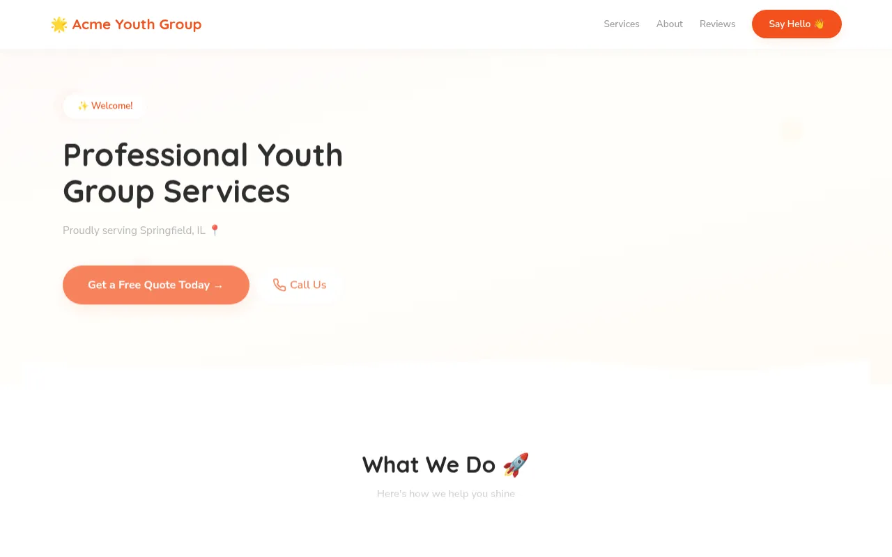 Youth Group template preview