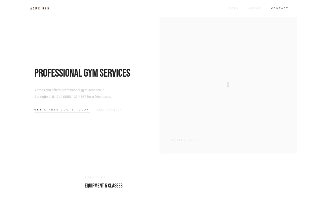 Gym template preview