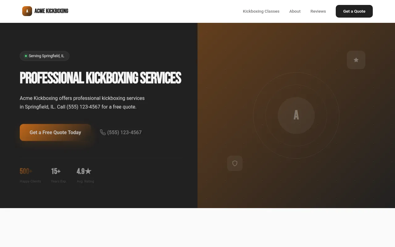 Kickboxing template preview