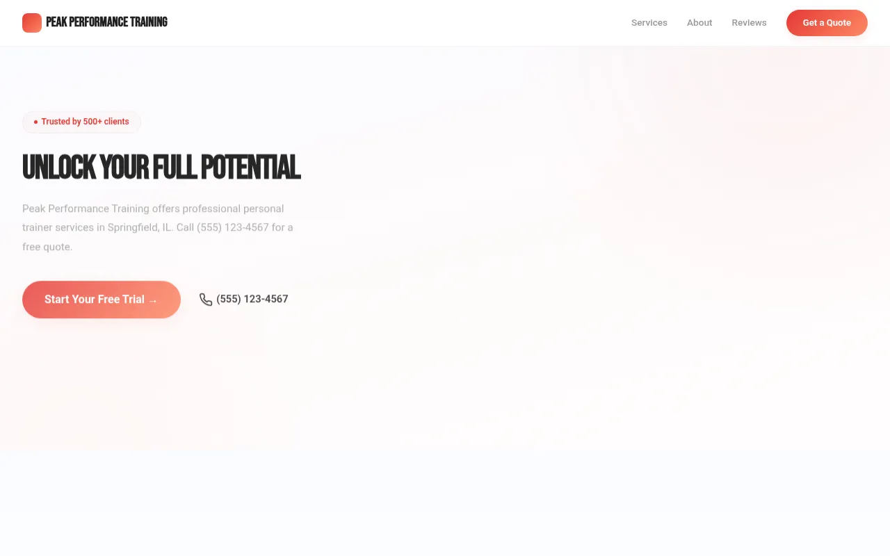 Personal Trainer template preview