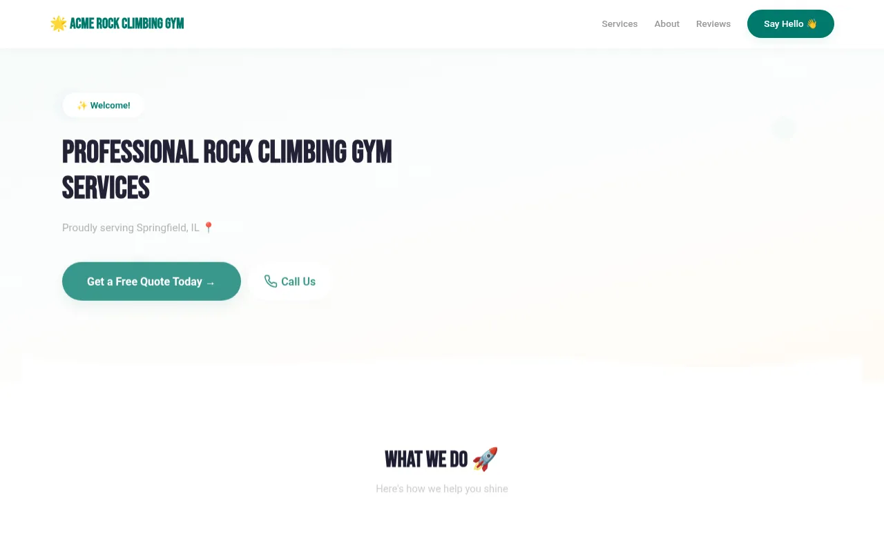 Rock Climbing Gym template preview