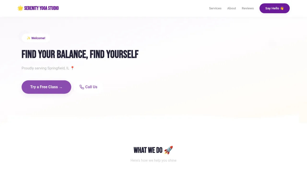 Yoga Studio template preview