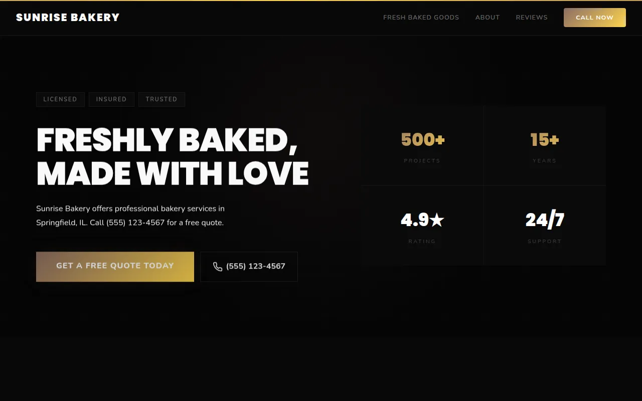 Bakery template preview
