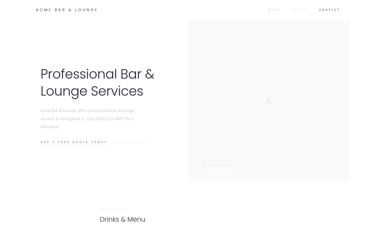 Bar & Lounge template preview