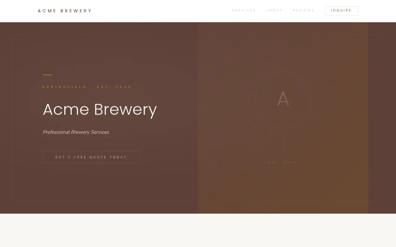 Brewery template preview