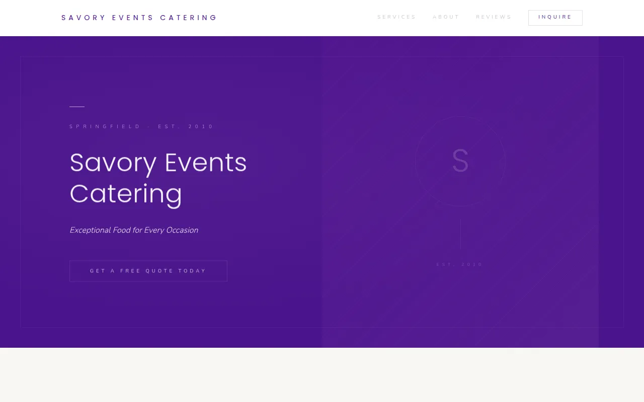 Catering template preview