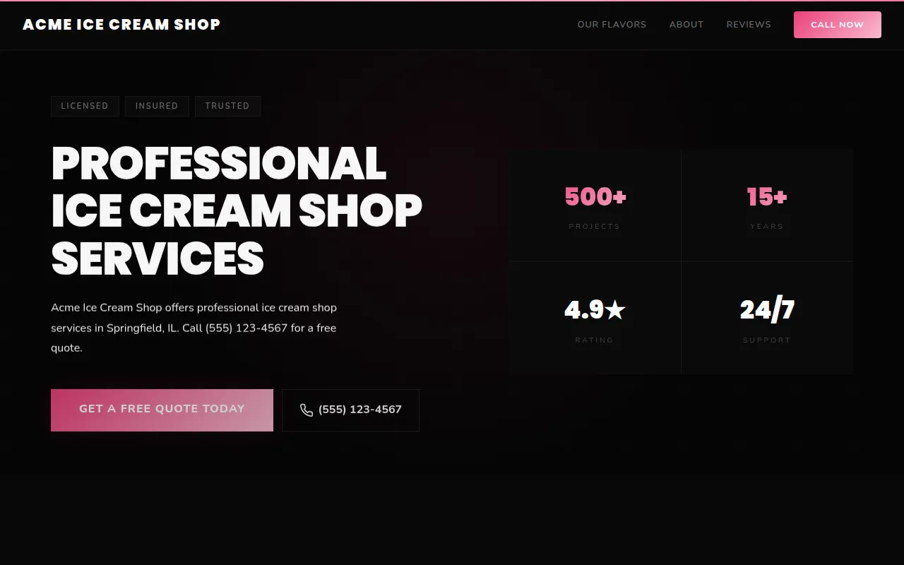 Ice Cream Shop template preview