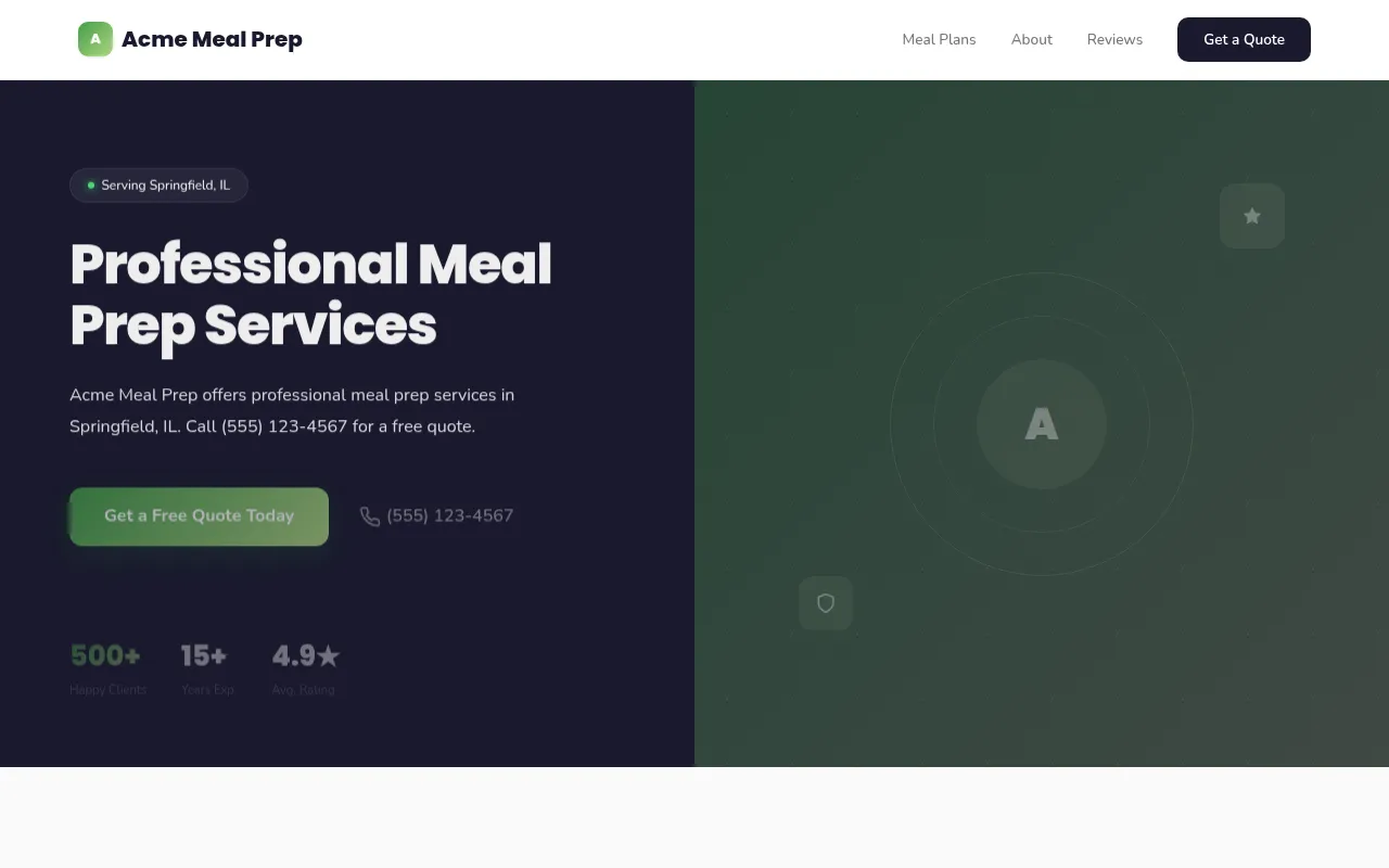 Meal Prep template preview