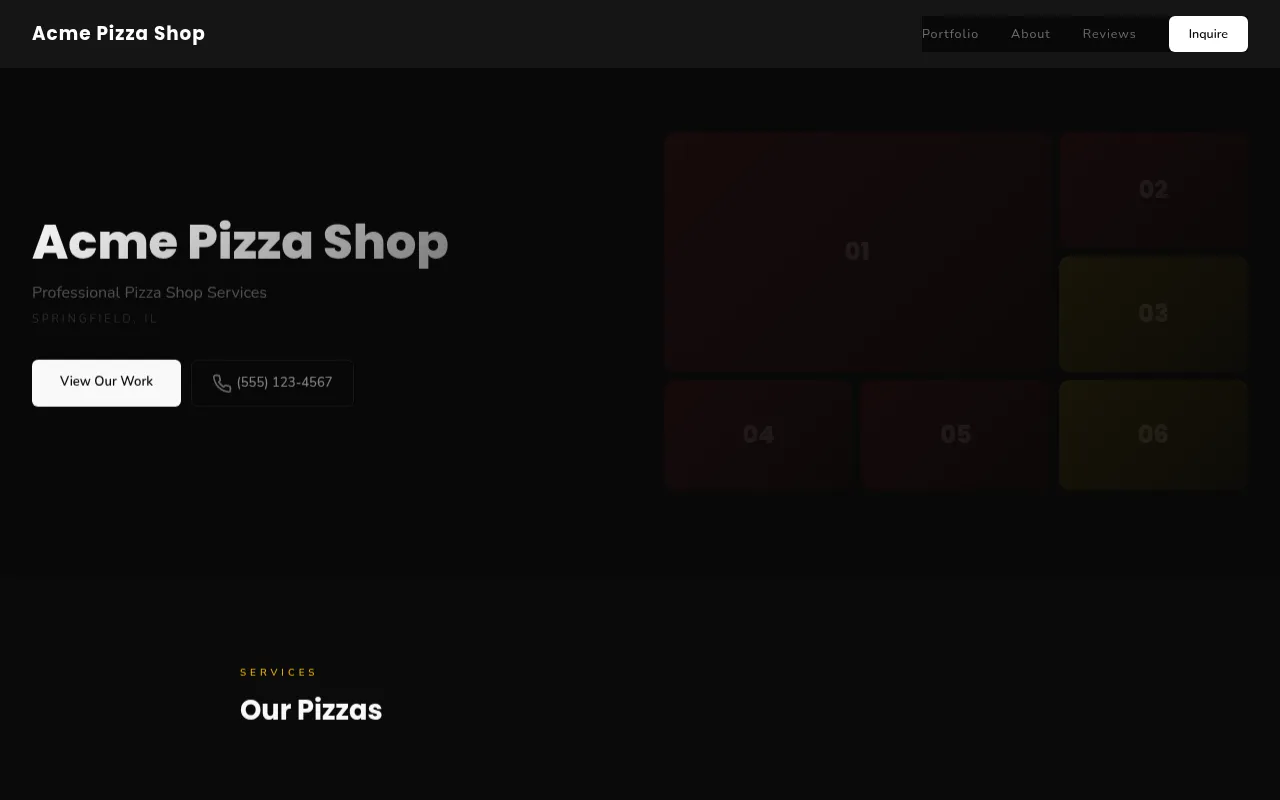 Pizza Shop template preview