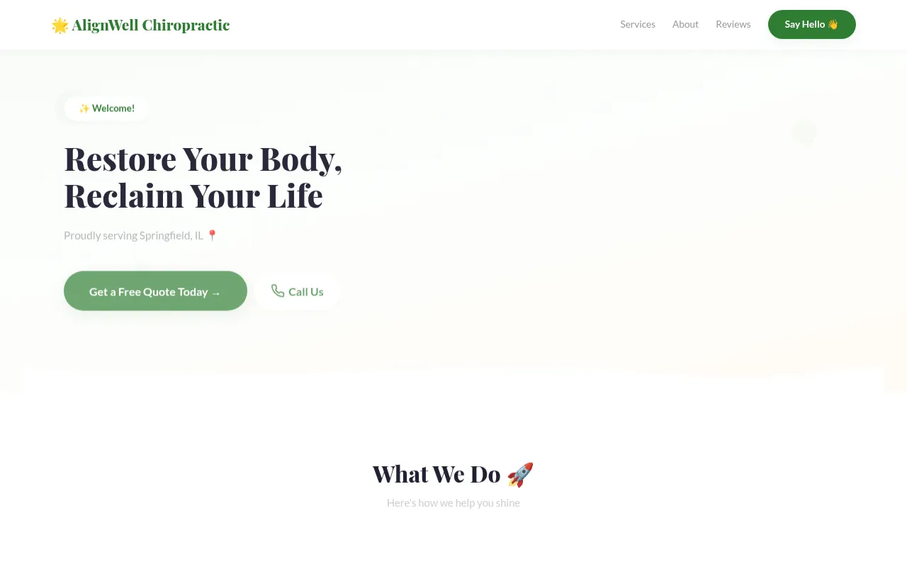 Chiropractor template preview