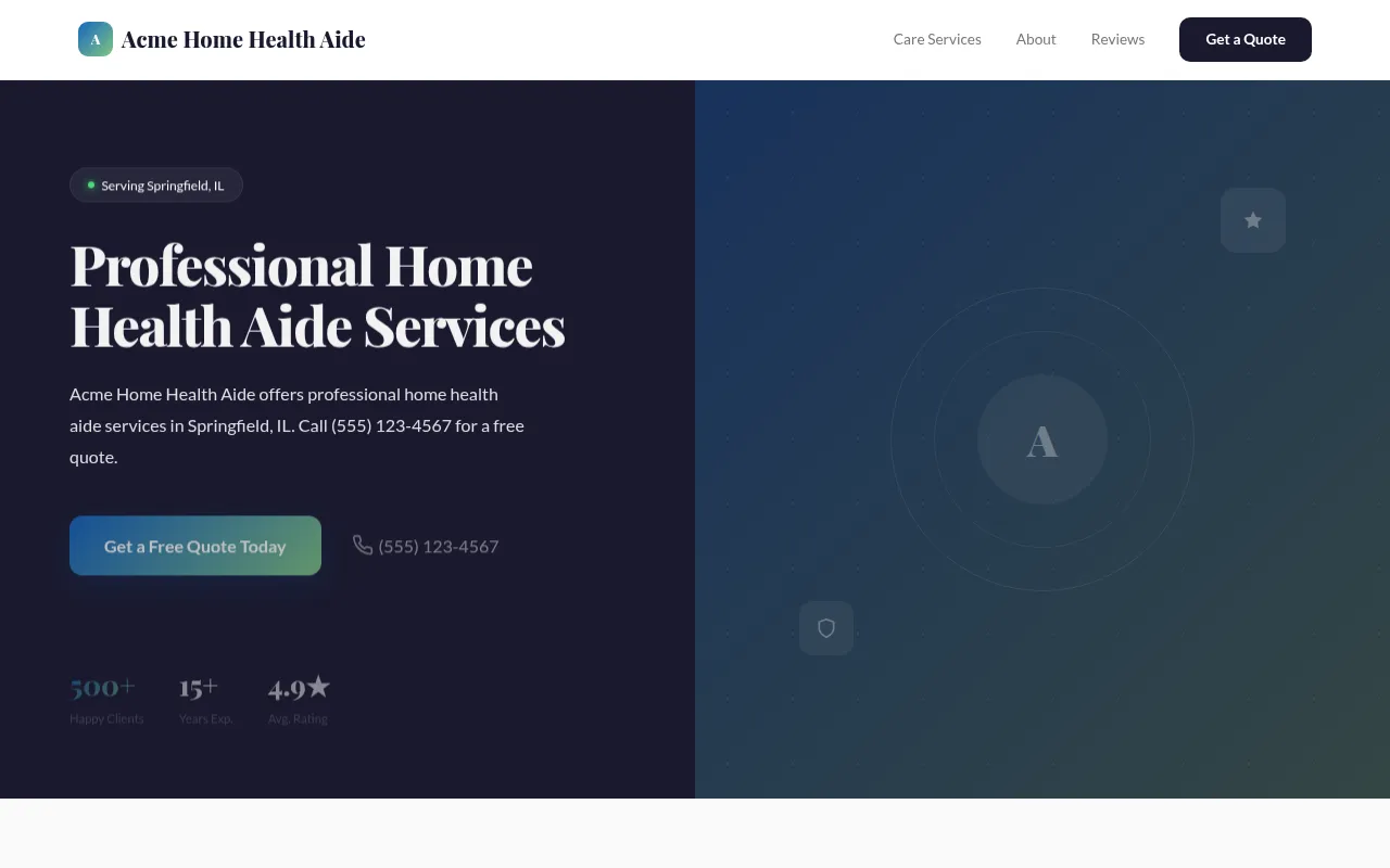 Home Health Aide template preview