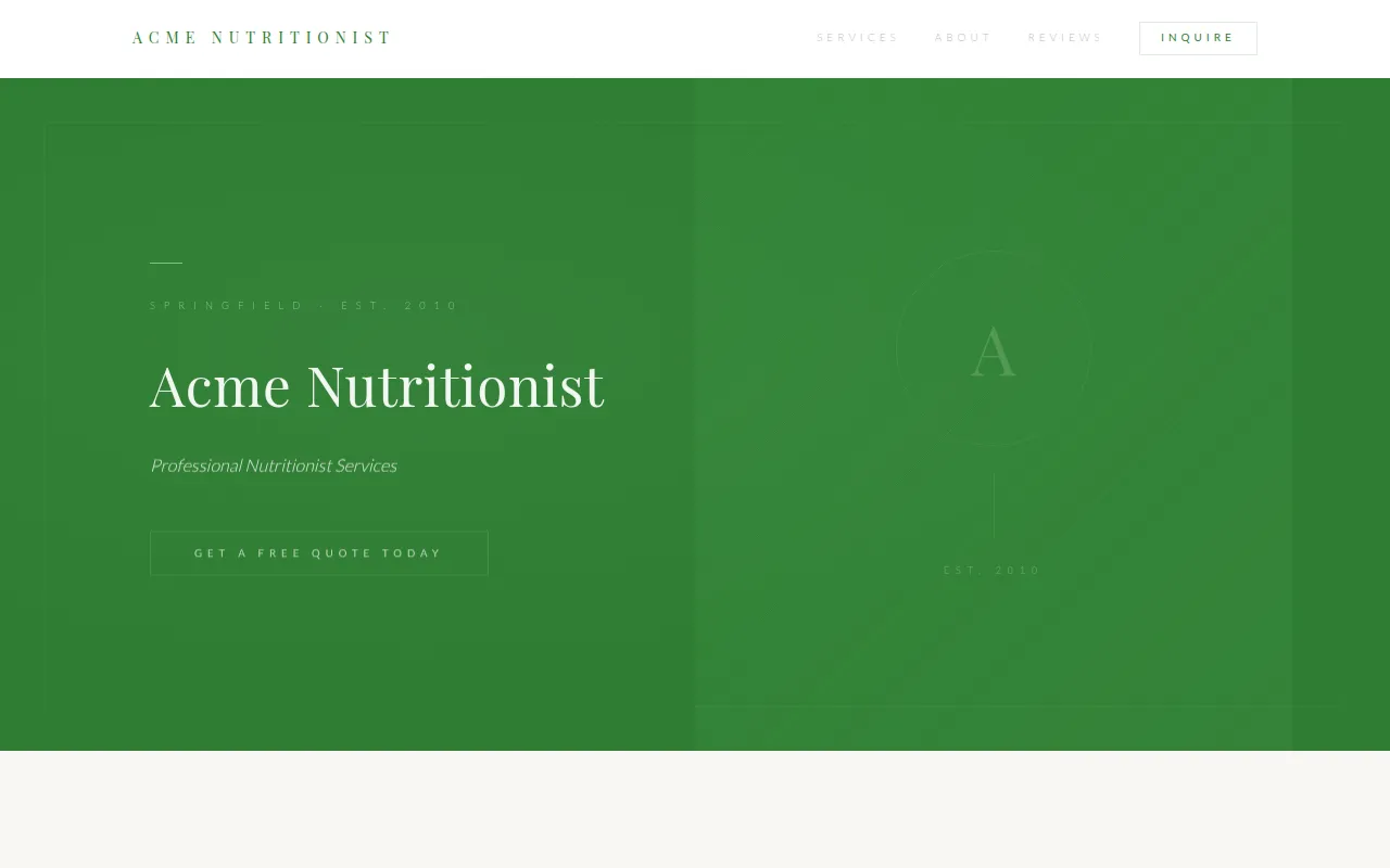 Nutritionist template preview