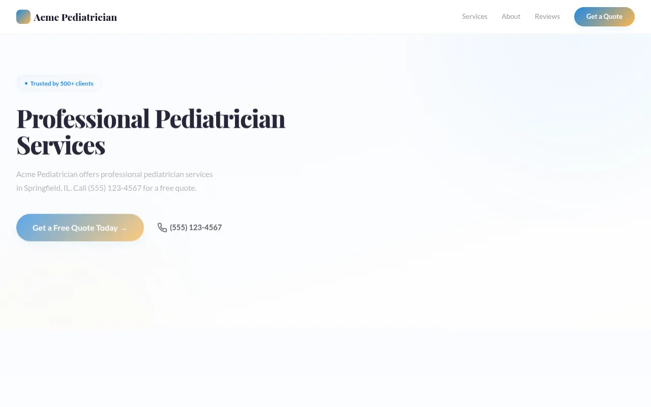 Pediatrician template preview