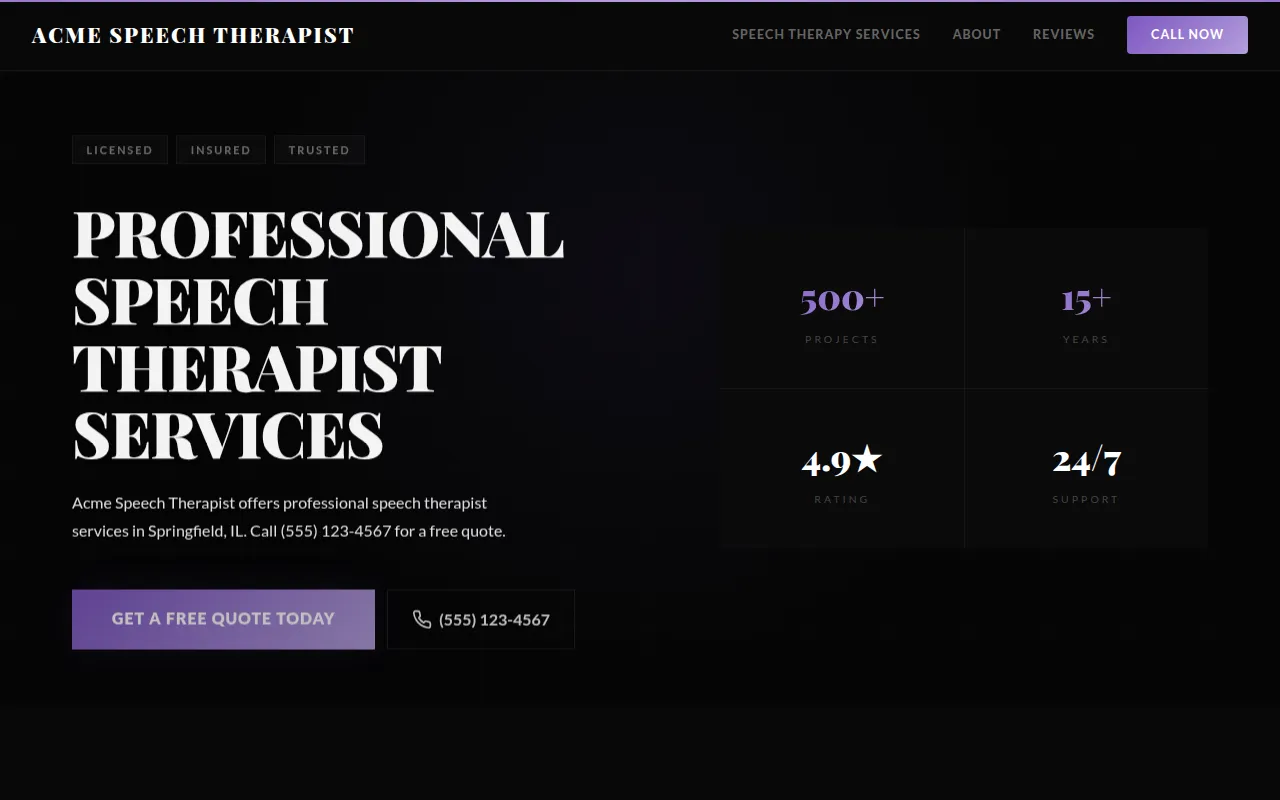 Speech Therapist template preview