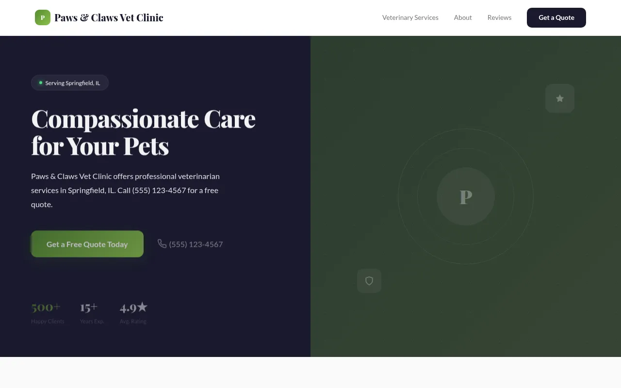 Veterinarian template preview