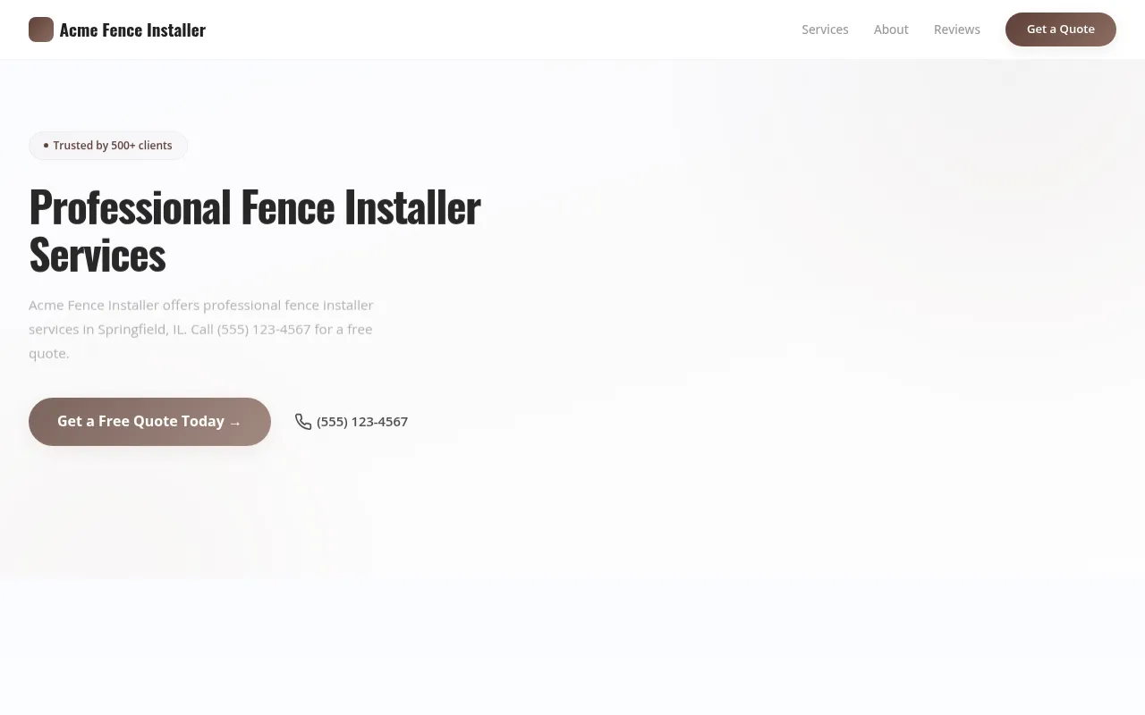 Fence Installer template preview