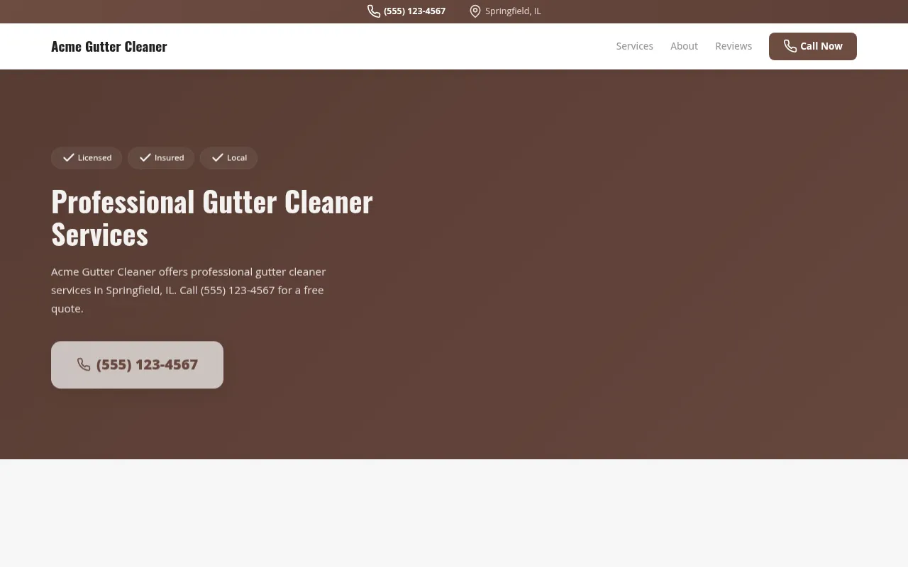 Gutter Cleaner template preview