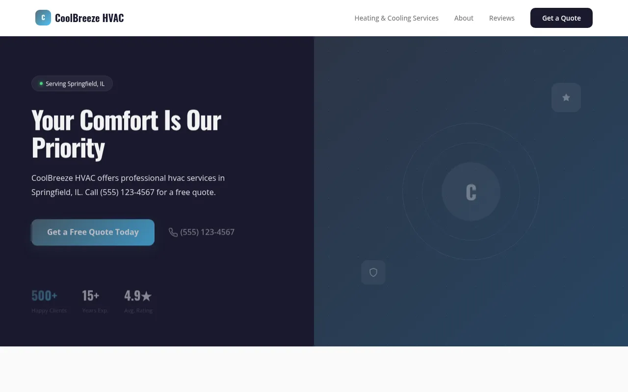 HVAC template preview