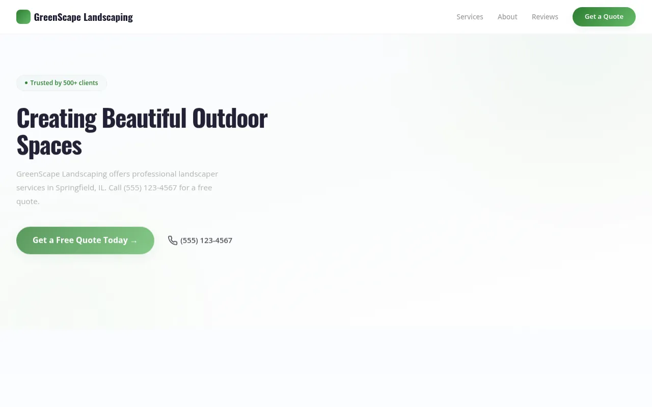 Landscaper template preview