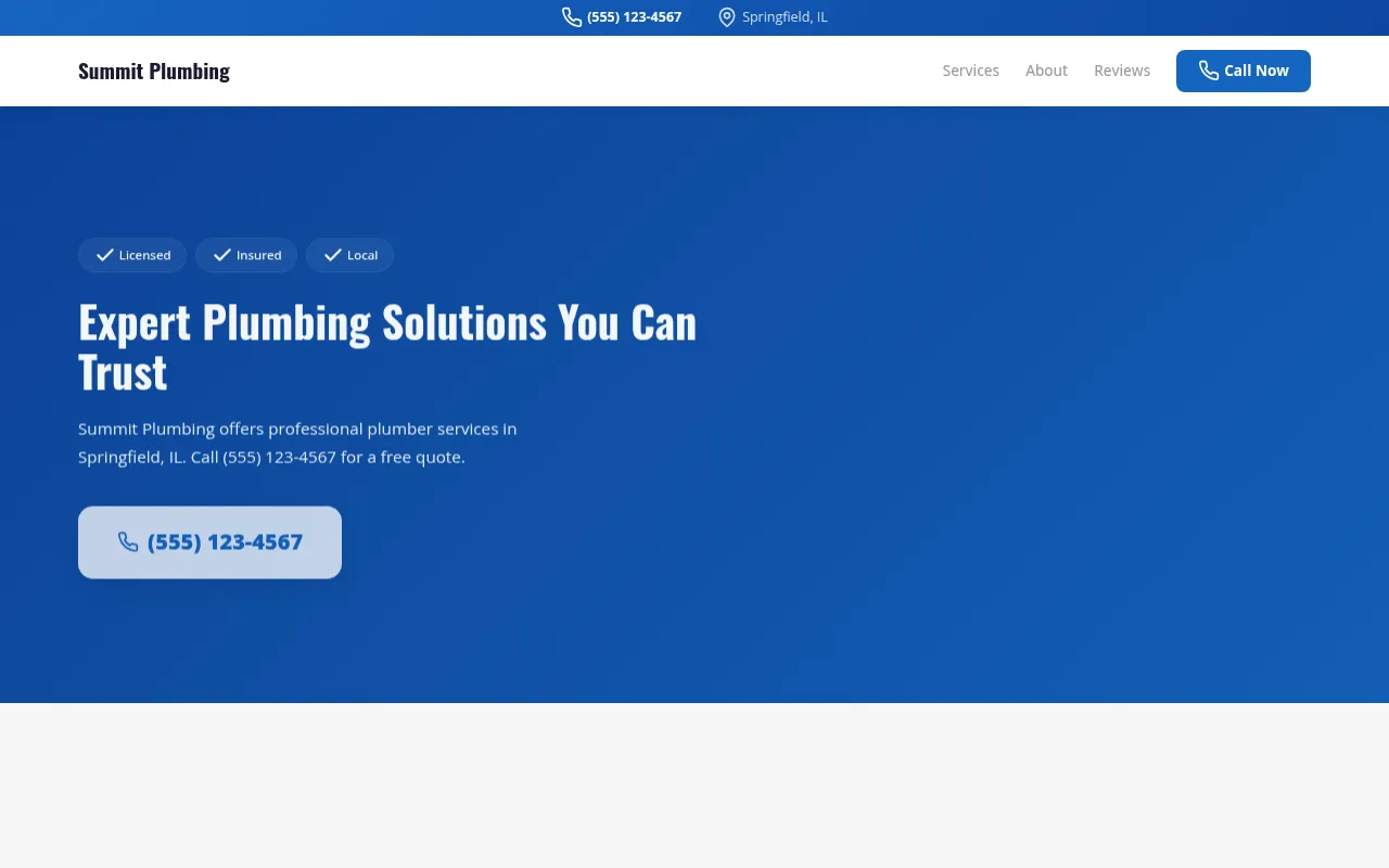 Plumber template preview