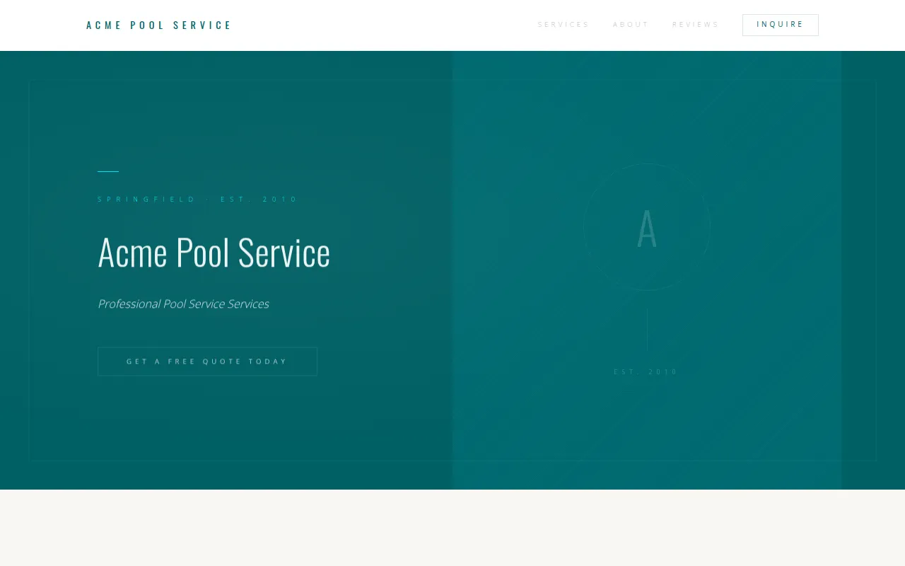 Pool Service template preview
