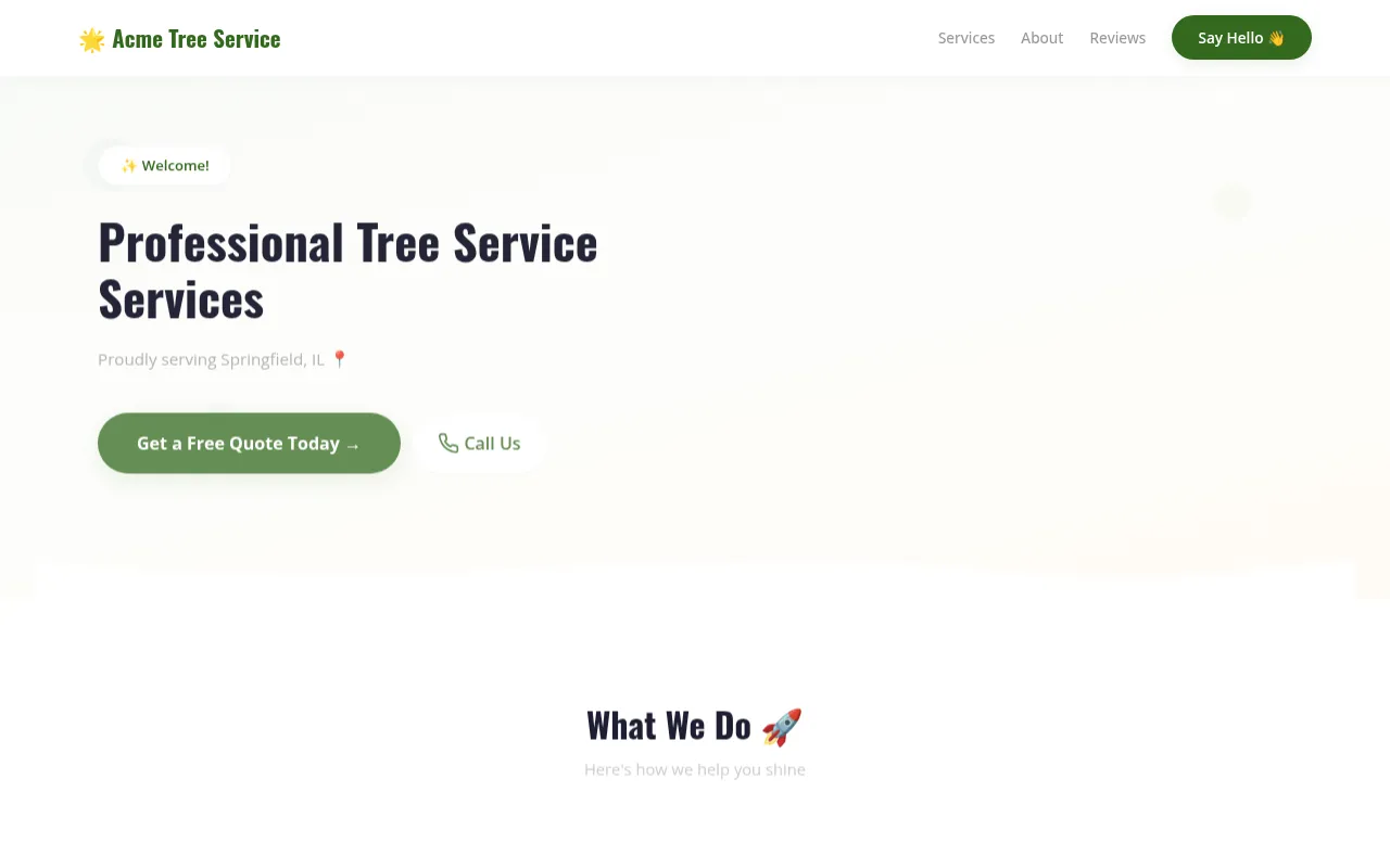 Tree Service template preview