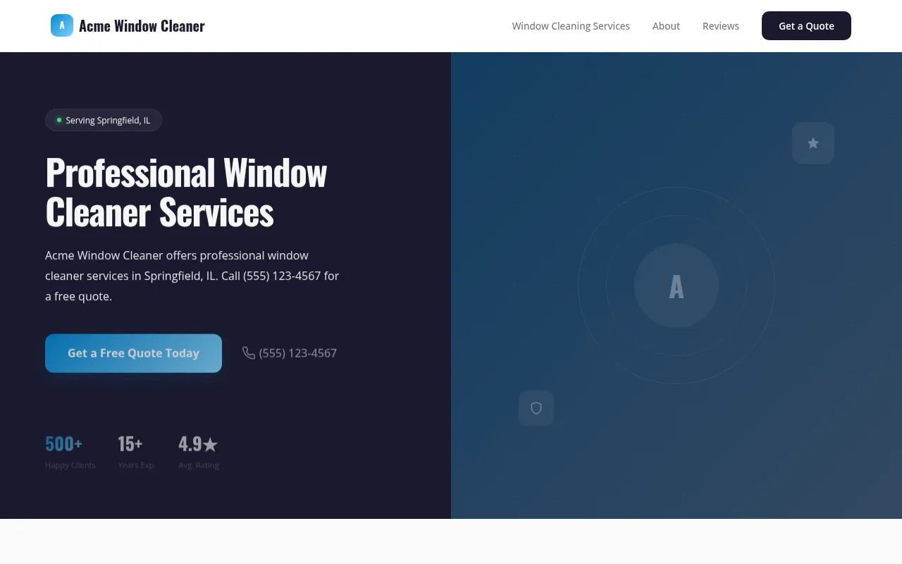 Window Cleaner template preview