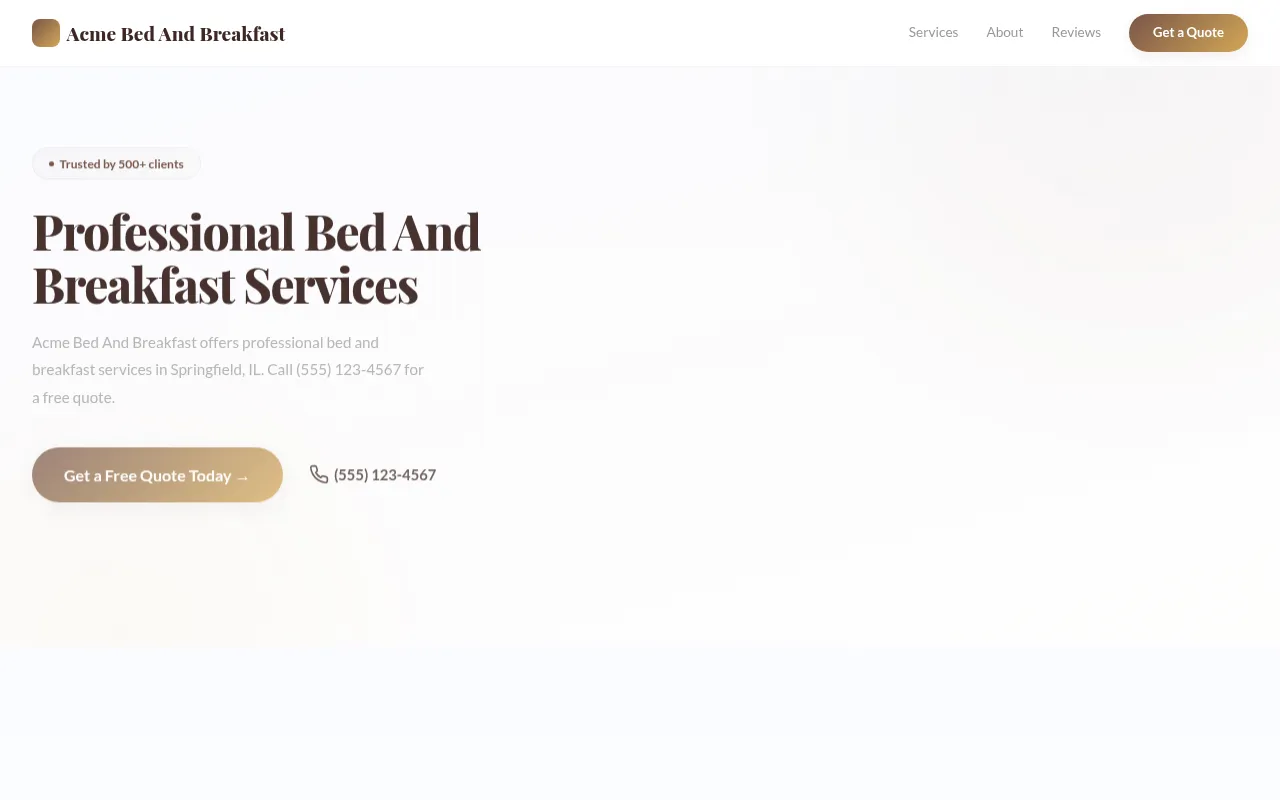 Bed and Breakfast template preview