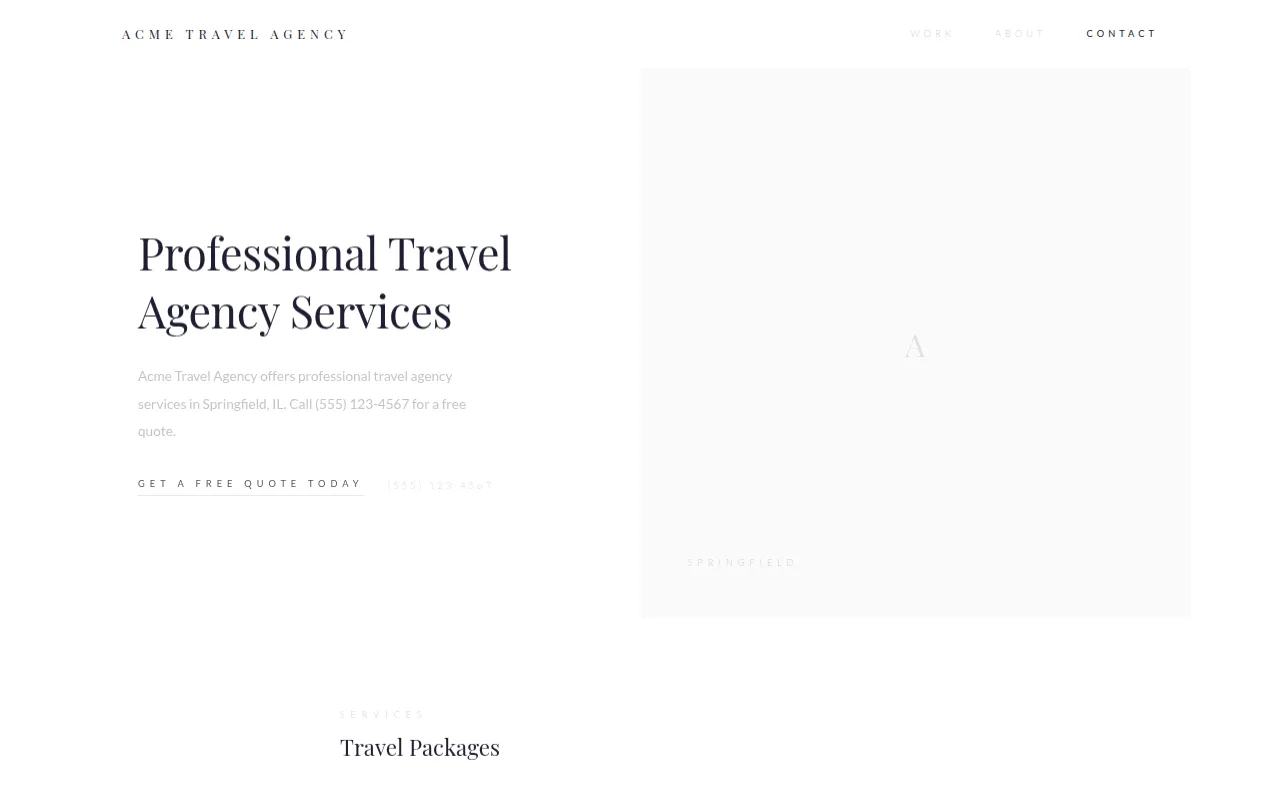 Travel Agency template preview
