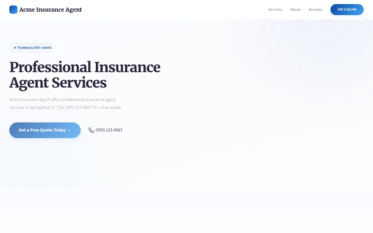 Insurance Agent template preview