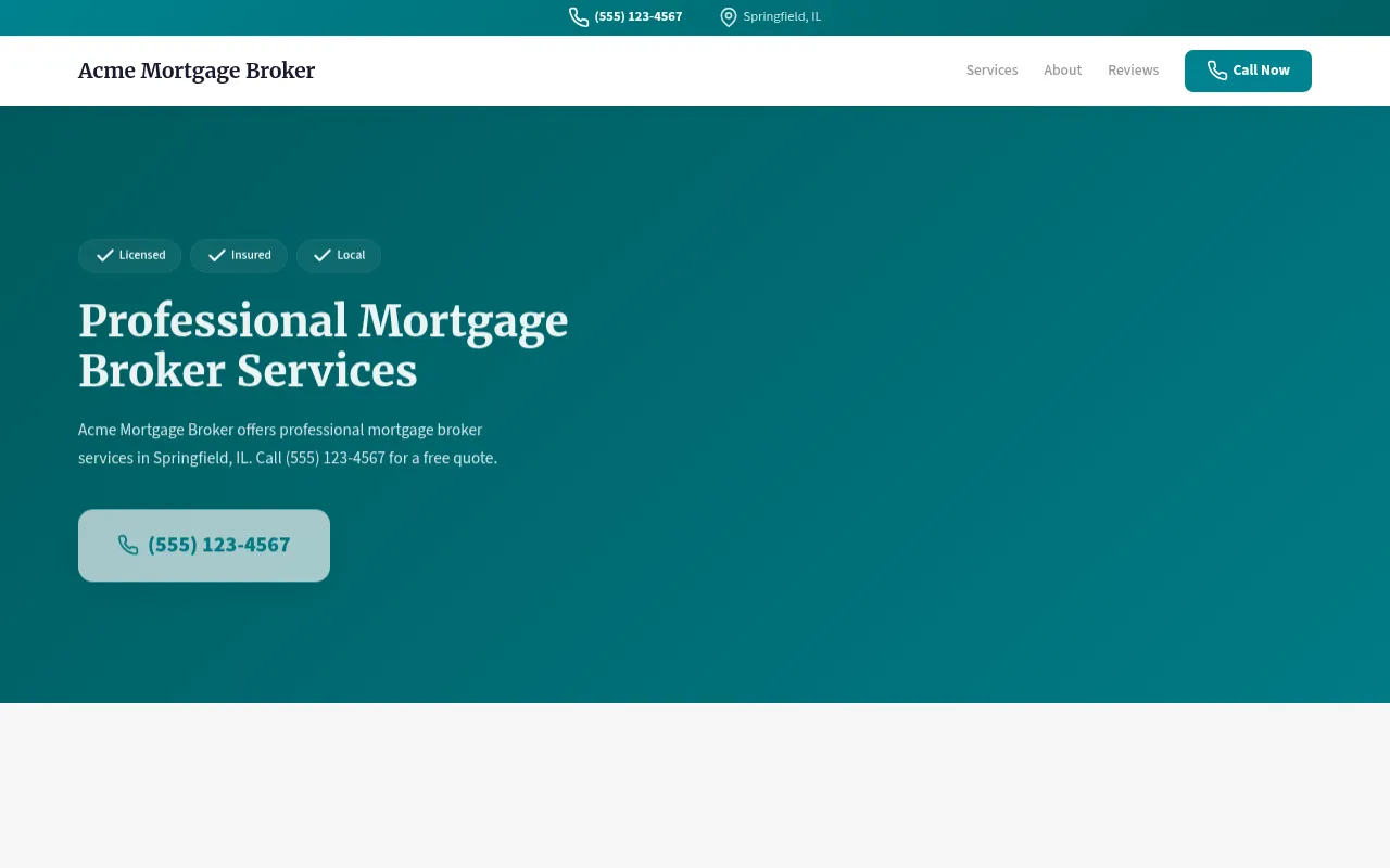 Mortgage Broker template preview
