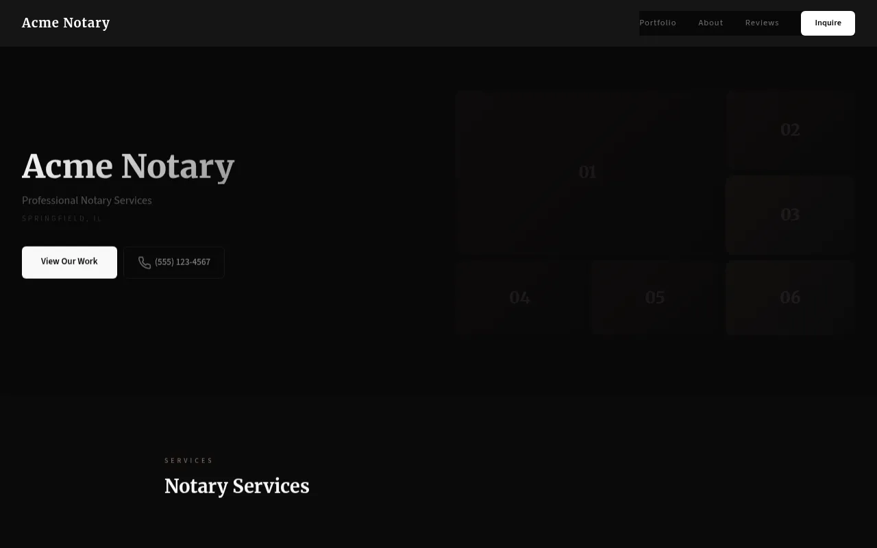 Notary template preview