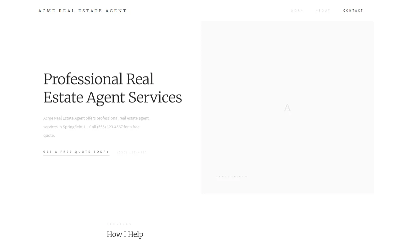 Real Estate Agent template preview