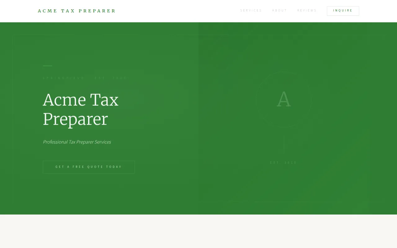 Tax Preparer template preview