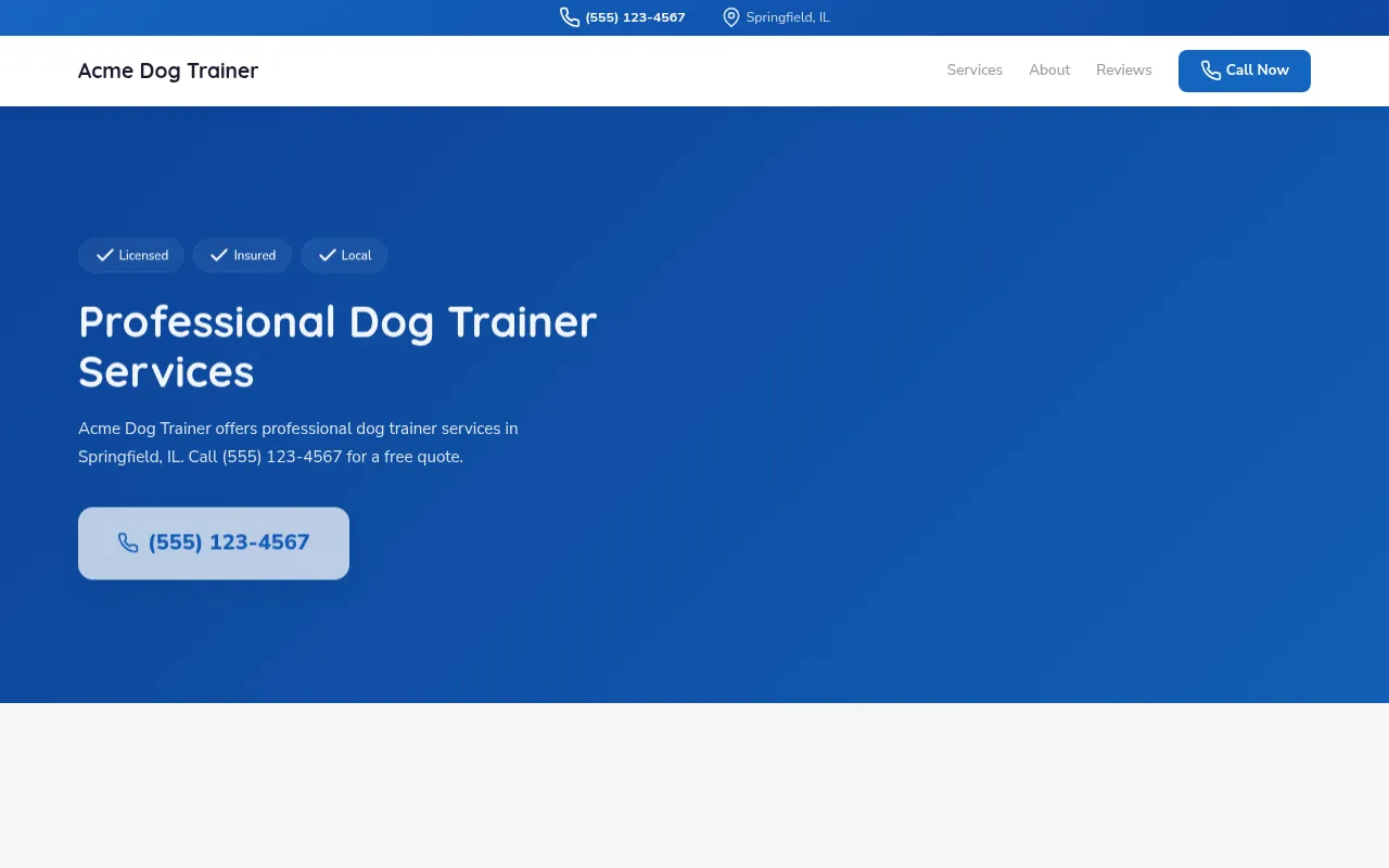 Dog Trainer template preview